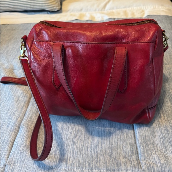 Fossil Oxblood Red Leather Crossbody Bag - Picture 2 of 4